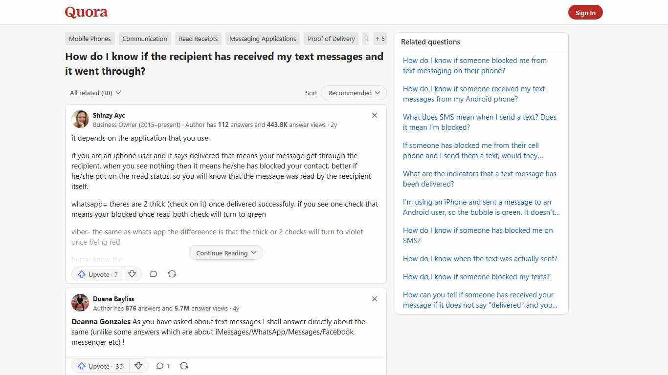 How to know if the recipient has received my text messages and it went through - Quora